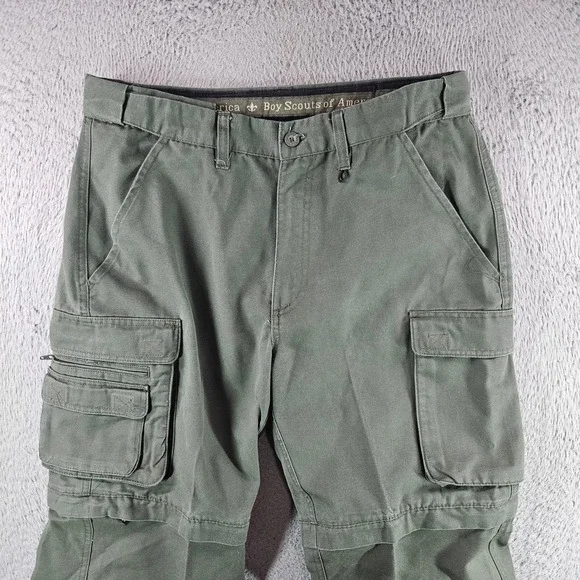 Boy Scouts of America Ladies 8 Convertible Cargo Pants Green Outdoor 30x25 - Picture 2 of 9